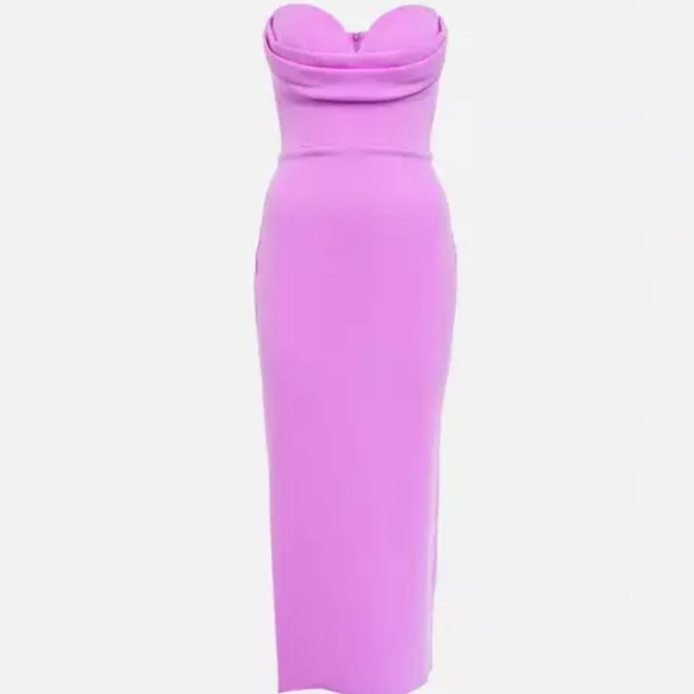 Darcy strapless crêpe midi dress